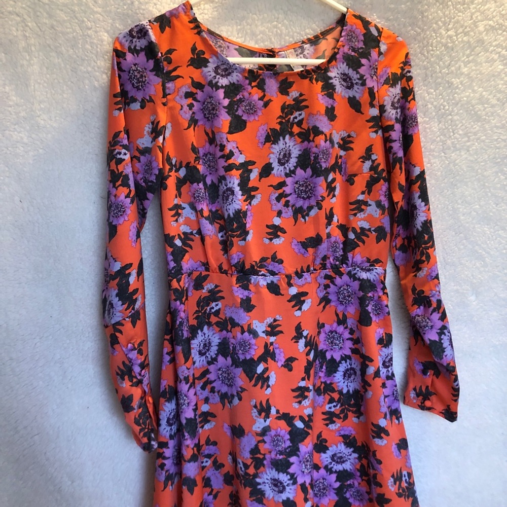 Free People Orange Purple Floral Mini